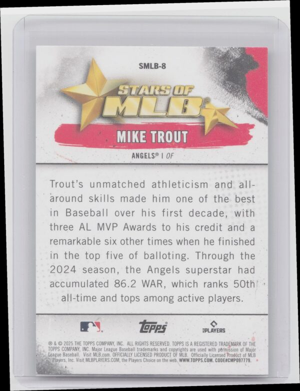 2025 Topps Mike Trout #SMLB-8 Angels Stars of MLB - Image 3