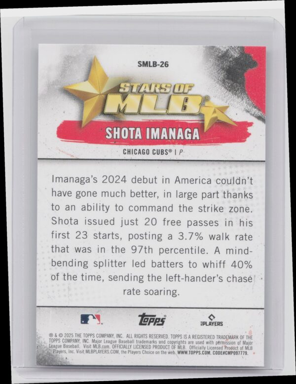 2025 Topps Shota Imanaga #SMLB-26 Cubs Stars of MLB - Image 3