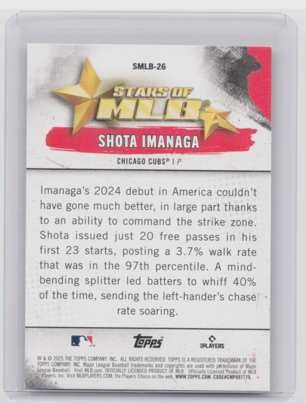 2025 Topps Shota Imanaga #SMLB-26 Cubs Stars of MLB - Image 3