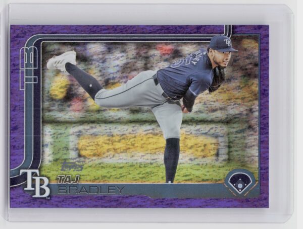 2025 Topps Taj Bradley Purple Holo Foil /250 #183 Rays
