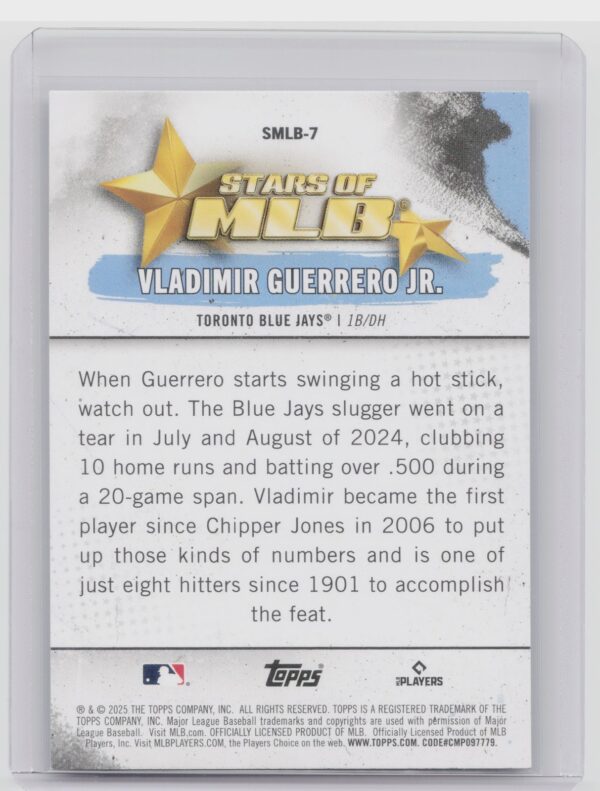 2025 Topps Vladimir Guerrero Jr. #SMLB-7 Jays Stars of MLB - Image 3