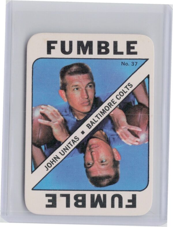 1971 Topps John Unitas #37 Colts Game Inserts