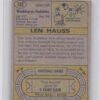 1974 Topps Len Hauss #182 Redskins - Image 3