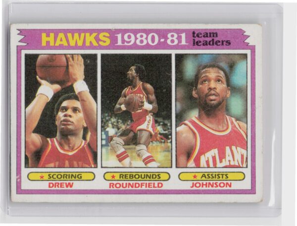 1981-82 Topps John Drew / Dan Roundfield / Eddie Johnson #44 Hawks