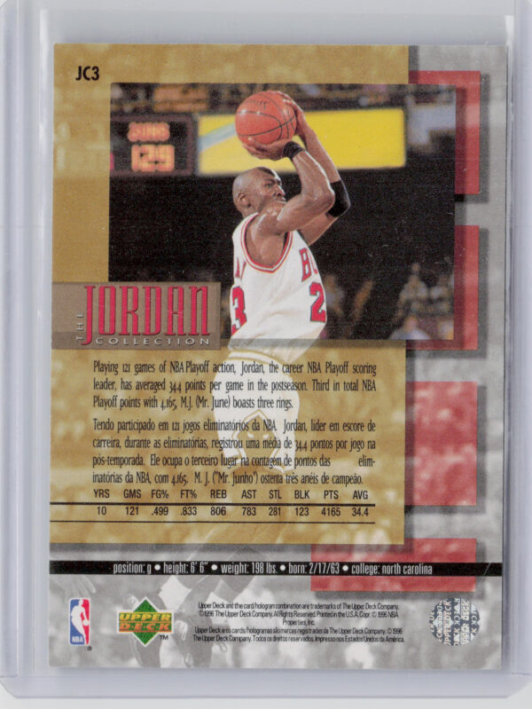 1995-96 Collector's Choice Michael Jordan #JC3 Bulls The Jordan Colle - Image 3
