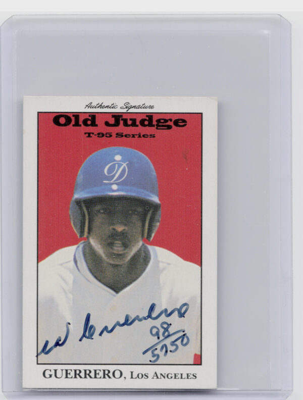 1995 Signature Rookies Old Judge Wilton Guerrero AU SN5750 #16 Dodgers Signature