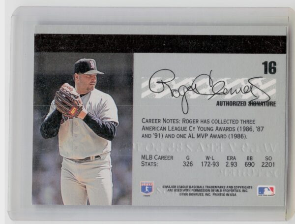 1995 Studio Roger Clemens #16 Sox - Image 3