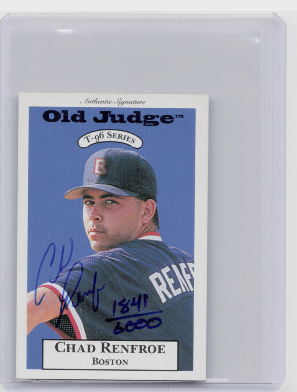 1996 Signature Rookies Old Judge Chad Renfroe AU SN6000 #28 Sox Signatures