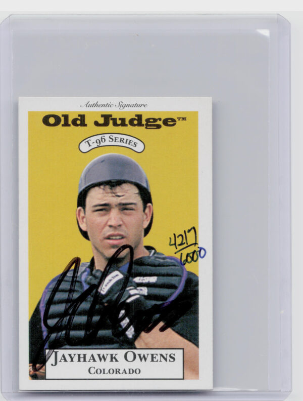 1996 Signature Rookies Old Judge Jayhawk Owens AU SN6000 #25 Sox Signatures