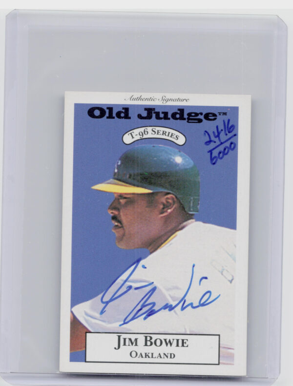 1996 Signature Rookies Old Judge Jim Bowie AU SN6000 #4 Tigers Signatures