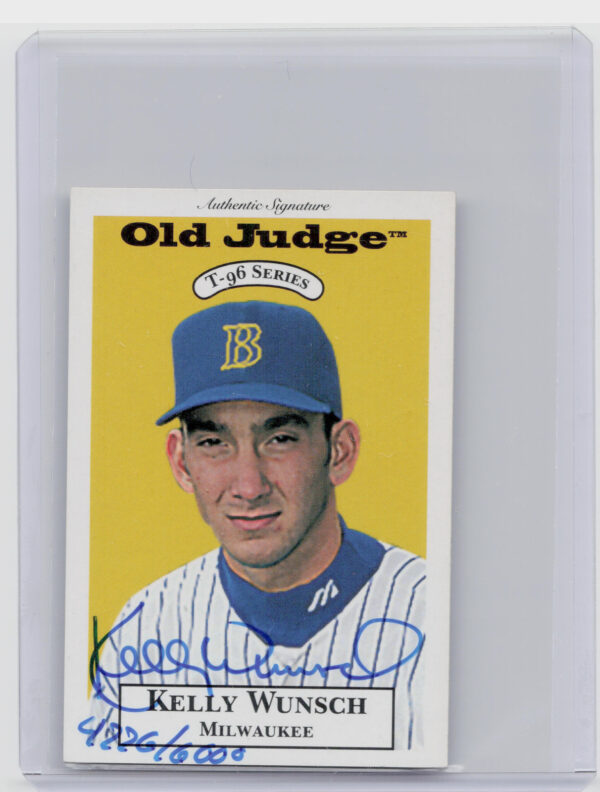 1996 Signature Rookies Old Judge Kelly Wunsch AU SN6000 #37 Brewers Signatures