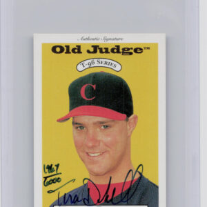 1996 Signature Rookies Old Judge Travis Driskill AU SN6000 #9 Indians Signatures