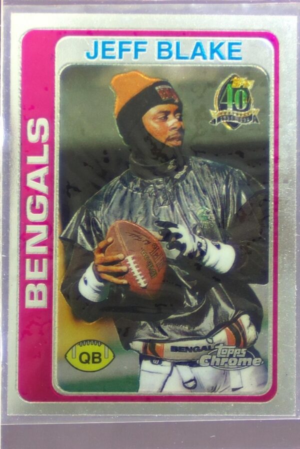 1996 Topps Chrome Jeff Blake #23 Bengals 40th Anniversary Commemorative