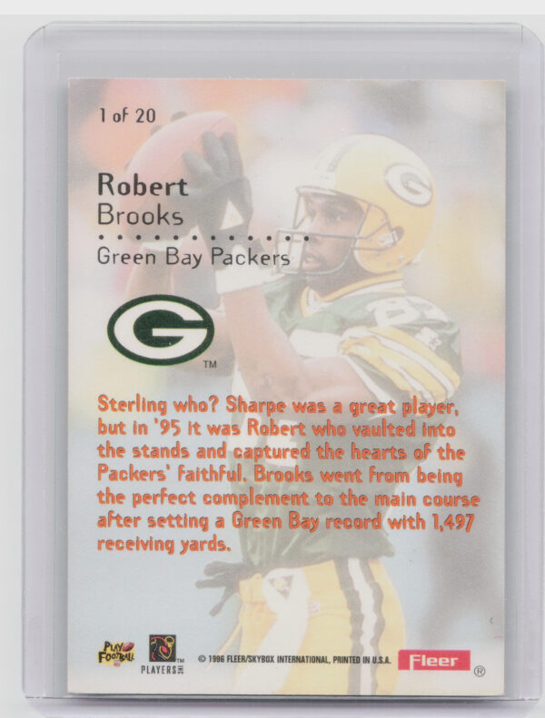 1996 Ultra Robert Brooks #1 Packers Mr. Momentum - Image 3
