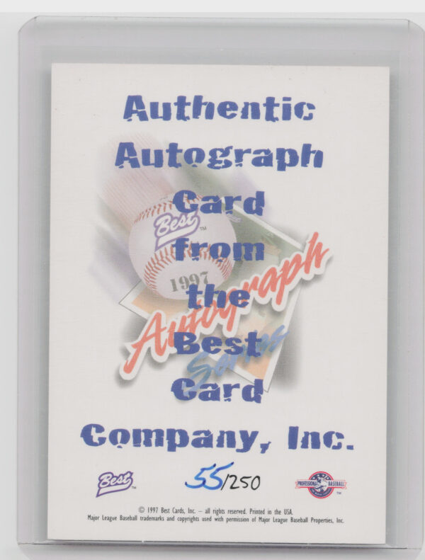 1997 Best Chad Green AU SN250 #NNO Ports Best Premium Autographs - Image 3