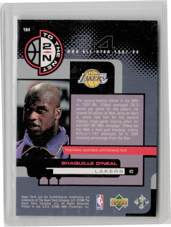 1998-99 Upper Deck Shaquille O'Neal #164 Lakers - Image 3