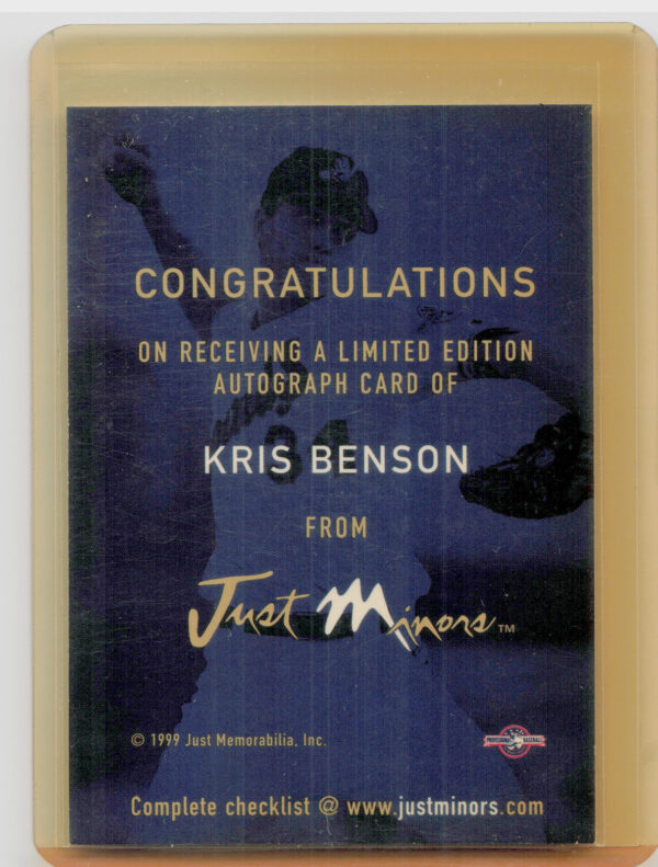 1999 Just Kris Benson AU #NNO Sounds Autographs - Image 3
