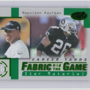 1999 Leaf Certified Napoleon Kaufman /750 #FG67 Raiders Fabric of the Game