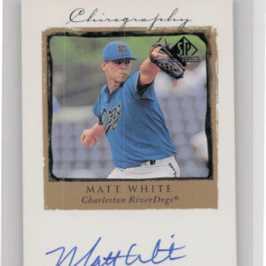 1999 SP Top Prospects Matt White AU #MW RiverDogs Chirography