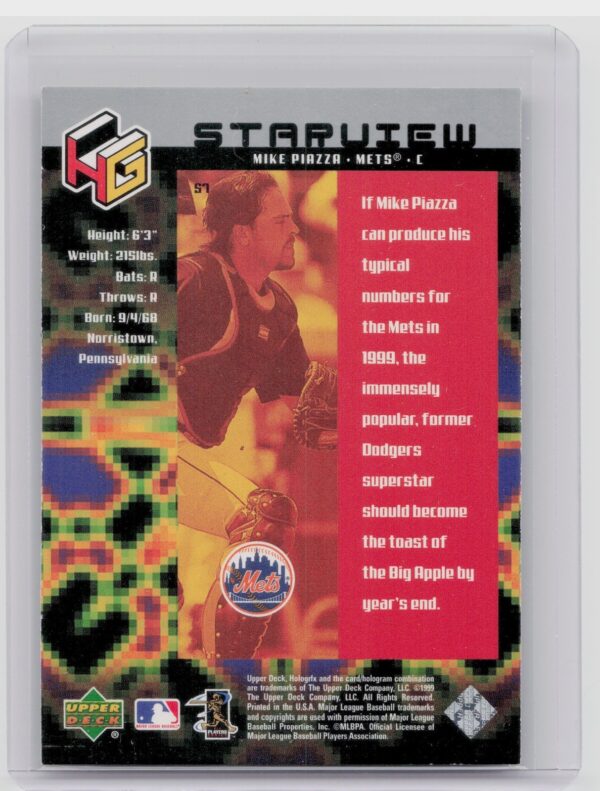 1999 Upper Deck HoloGrFX Mike Piazza #S7 Mets StarView - Image 3