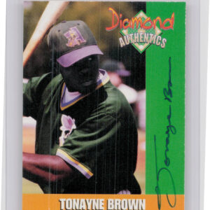 2000 Diamond Authentics Autographs Tonayne Brown AU SN3250 #17 GreenJackets