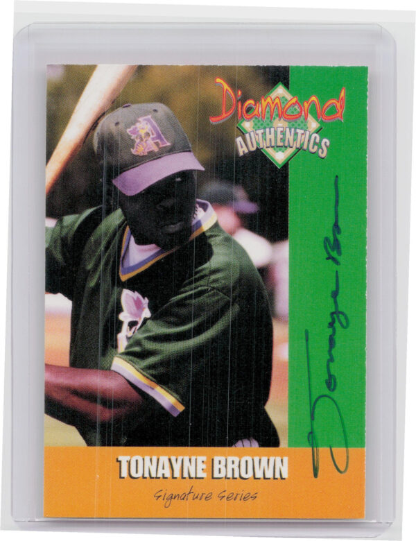 2000 Diamond Authentics Autographs Tonayne Brown AU SN3250 #17 GreenJackets
