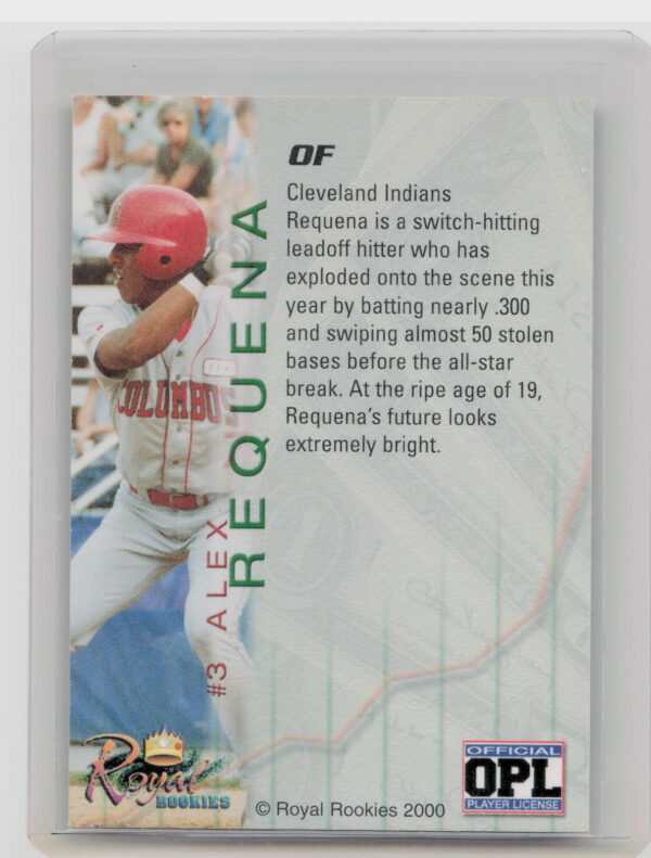2000 Royal Rookies Futures Alex Requena AU SN4950 #3 RedStixx Autographs - Image 3
