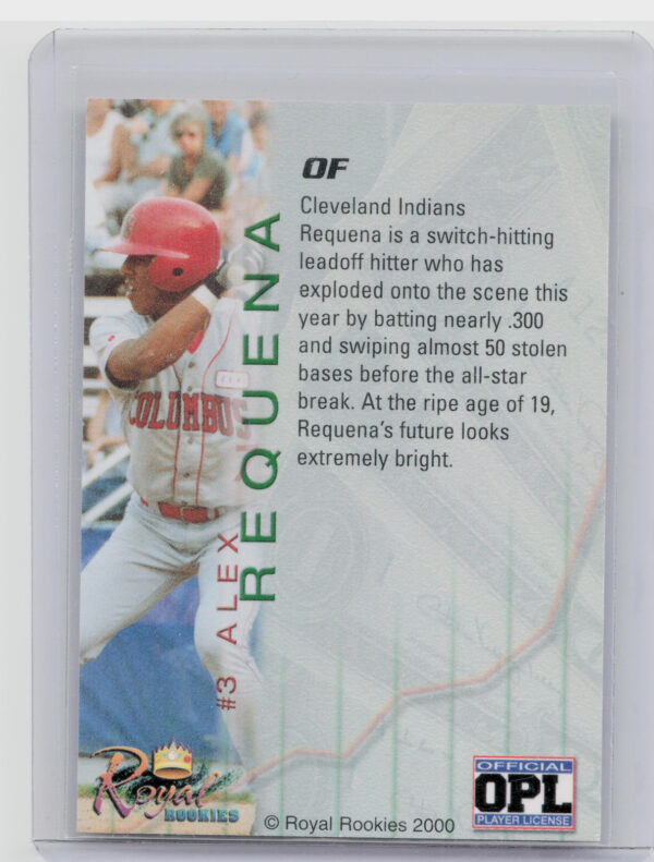 2000 Royal Rookies Futures Alex Requena AU SN4950 #3 RedStixx Autographs - Image 3