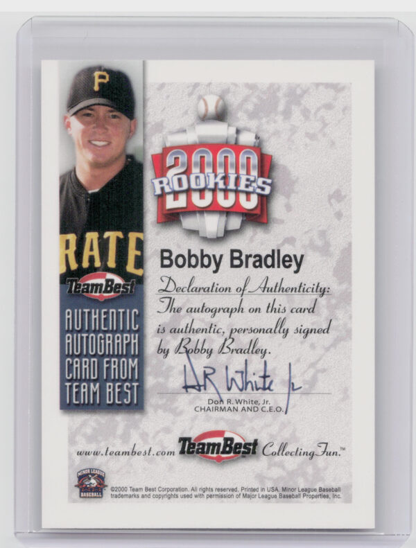 2000 Team Best Rookies Bobby Bradley AU #NNO Crawdads Autographs - Image 3
