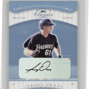 2001 Donruss Classics Jeremy Owens AU #133 Padres Significant Signatures