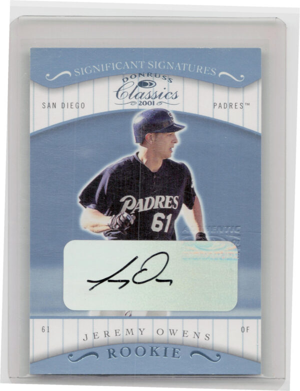 2001 Donruss Classics Jeremy Owens AU #133 Padres Significant Signatures