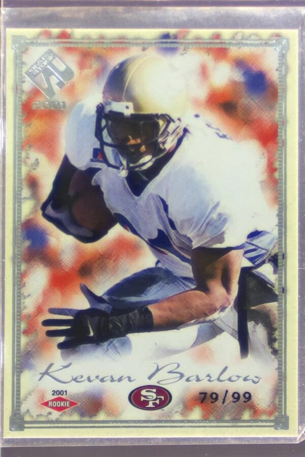 2001 Pacific Private Stock Kevan Barlow Silver Framed /99 RC #163 49ers