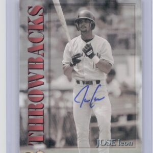 2001 Royal Rookies Throwbacks Jose Leon Auto /5950 #14 Orioles Autographs
