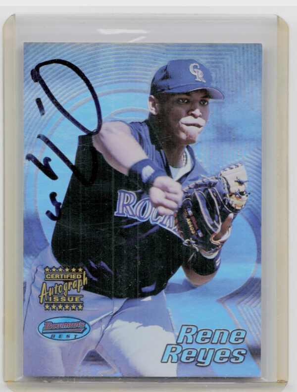2002 Bowman's Best Rene Reyes AU RC #116 Rockies