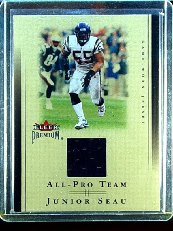 2002 Fleer Premium Junior Seau JSY #NNO Chargers All Pro Team Jerseys