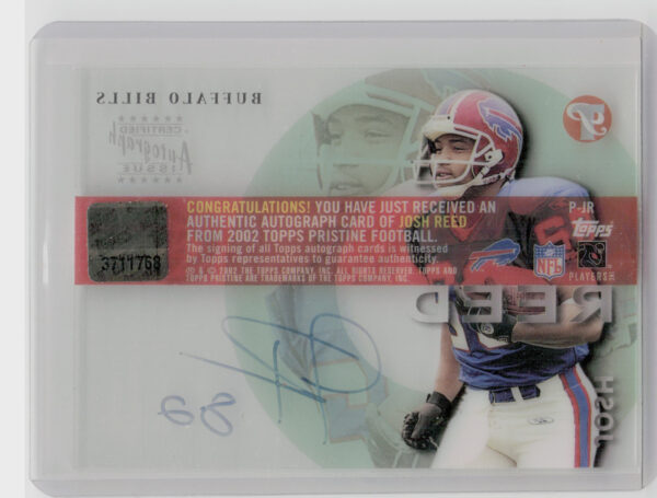 2002 Topps Pristine Josh Reed AU #P-JR Bills Autographs - Image 3
