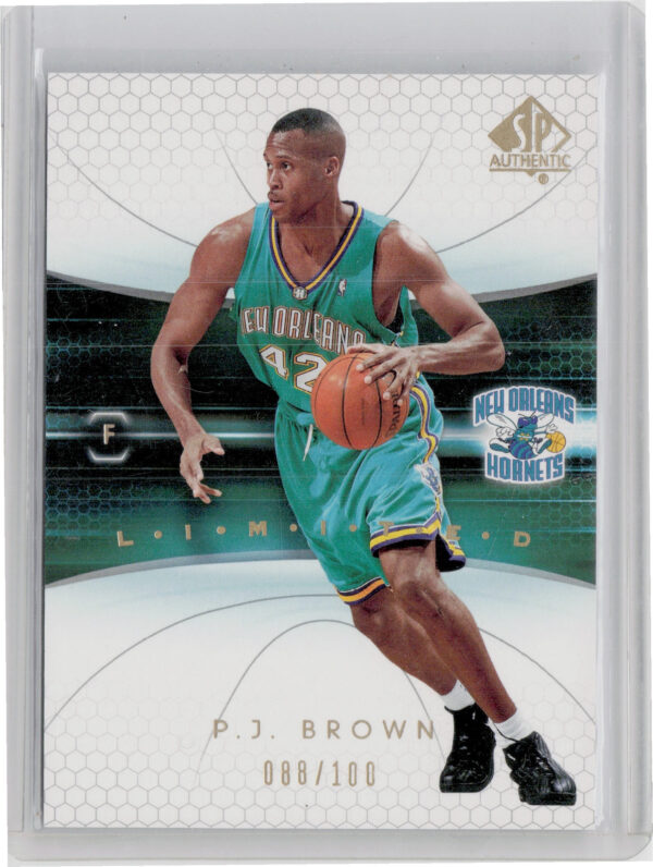 2004-05 SP Authentic P.J. Brown Limited SN100 #57 Hornets