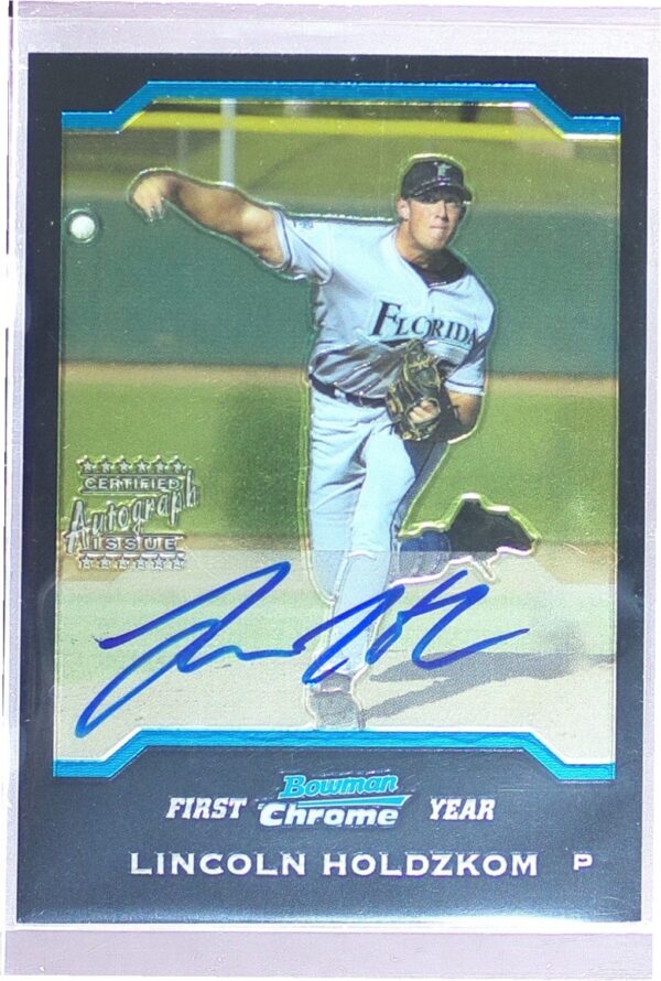 2004 Bowman Chrome Lincoln Holdzkom Auto RC #337 Marlins