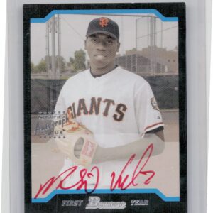 2004 Bowman Merkin Valdez AU SN25 #171 Giants Autographs Red Ink
