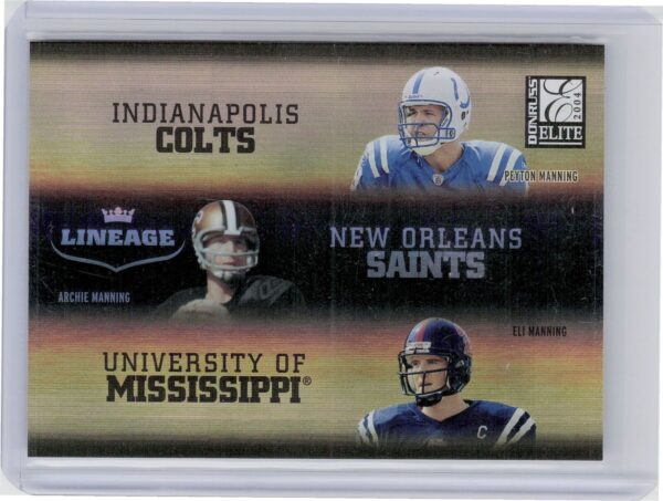 2004 Donruss Elite Peyton Manning / Archie Manning / Eli Manning #L-3 Rebels Lin