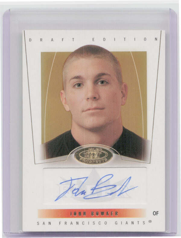 2004 Fleer Hot Prospects Draft Edition John Bowker AU SN299 RC #72 Giants