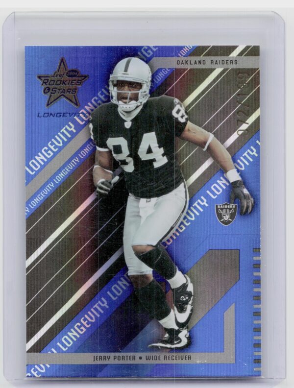 2004 Leaf Rookies & Stars Longevity Jerry Porter Sapphire /199 #66 Raiders