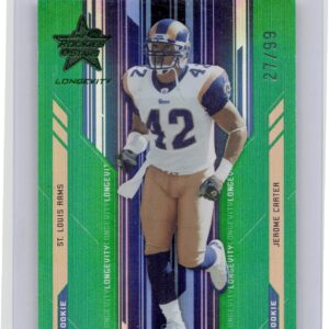 2005 Leaf Rookies & Stars Longevity Jerome Carter Emerald /99 #200 Rams