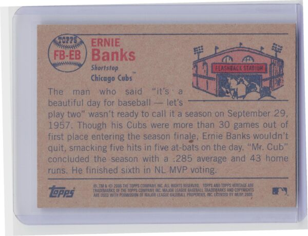 2006 Heritage Ernie Banks #FB-EB Cubs Flashbacks - Image 3