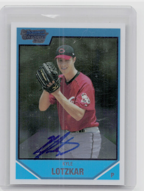 2007 Bowman Draft Picks & Prospects Kyle Lotzkar AU #BDPP116 Reds Chrome Prospec