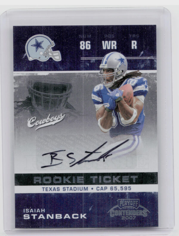 2007 Playoff Contenders Isaiah Stanback AU RC #159 Cowboys