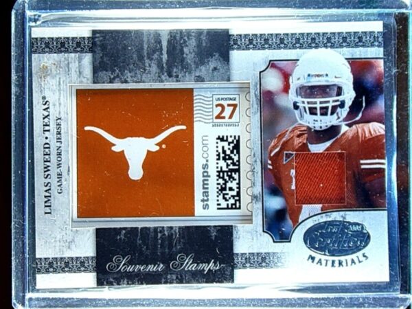 2008 Certified Materials Limas Sweed /50 #SSC-13 Longhorns Souvenir Stamp