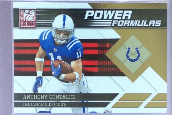 2011 Donruss Elite Anthony Gonzalez /999 #3 Colts Power Formulas Gold