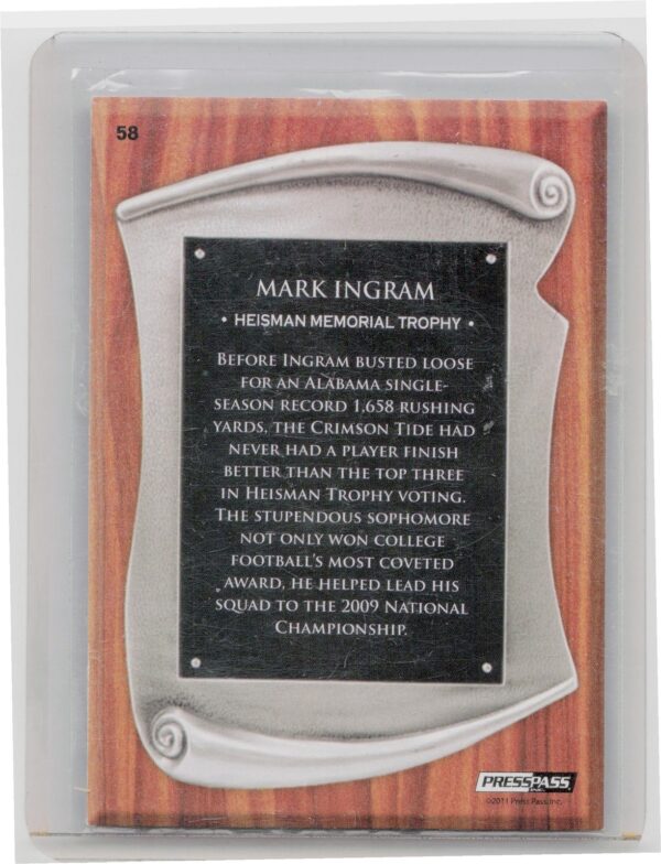 2011 Press Pass Mark Ingram Reflectors Gold /100 #58 Tide - Image 3