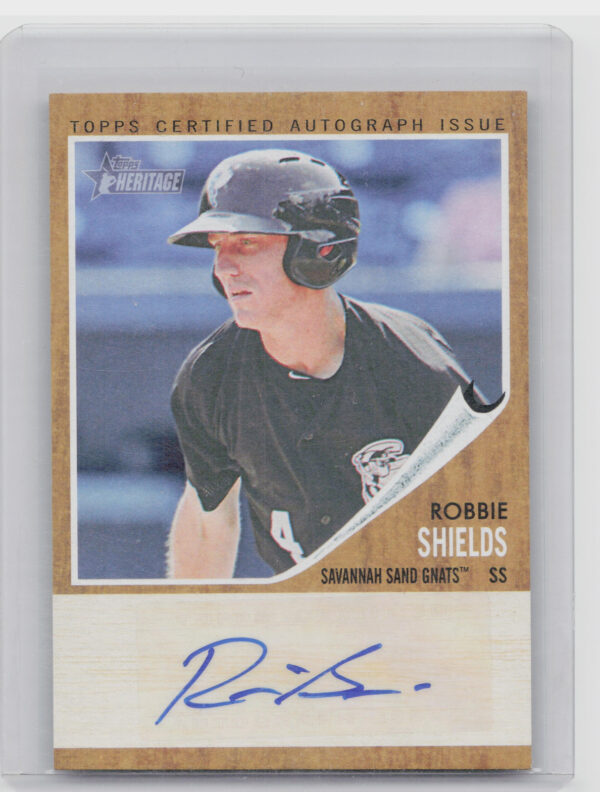 2011 Topps Heritage Minor League Robbie Shields AU SN861 #RA-RS Gnats Real One A
